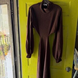 WeWoreWhat Chocolate Long Sleeve Dress